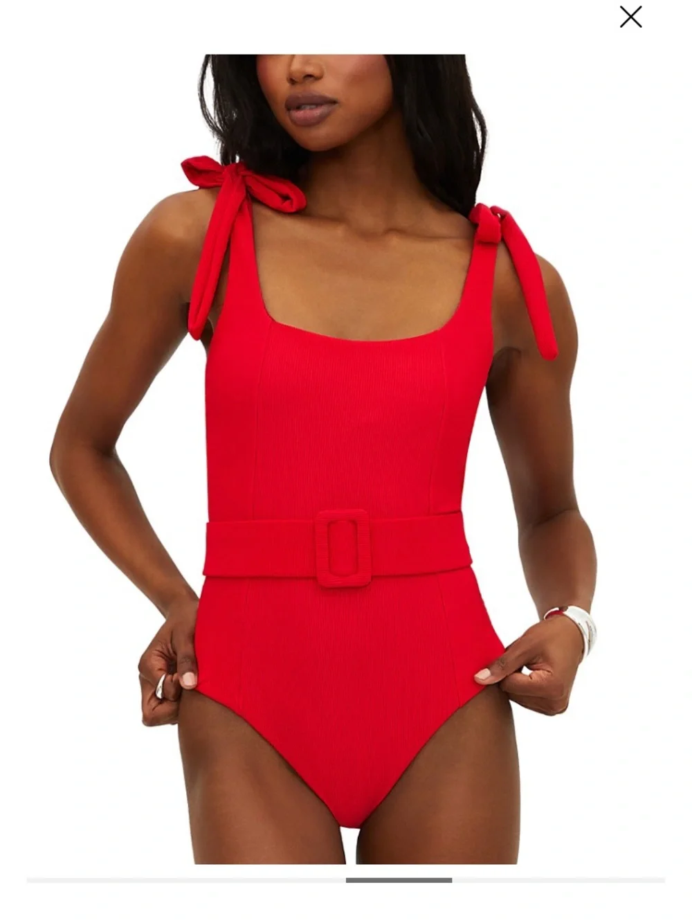 Beach Riot Sydney Red Belted One-Piece Swimsuit